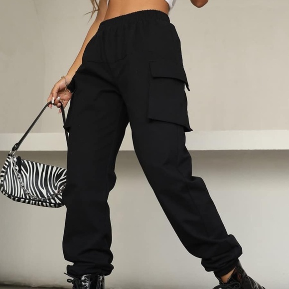 Women's Black Jogger/Cargo Pants - Picture 1 of 4